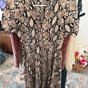 Lulu's Beige and Black Animal Print Dress